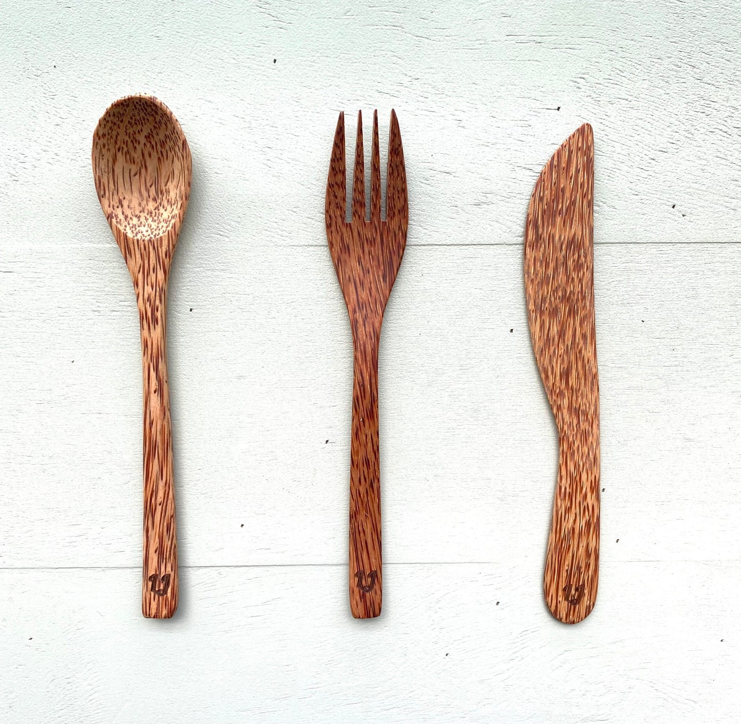 Bestekset Kokoshout - Mes, Lepel, Vork