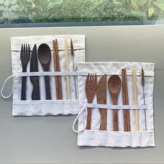 Bestekset Kokoshout - volledig en met hoes