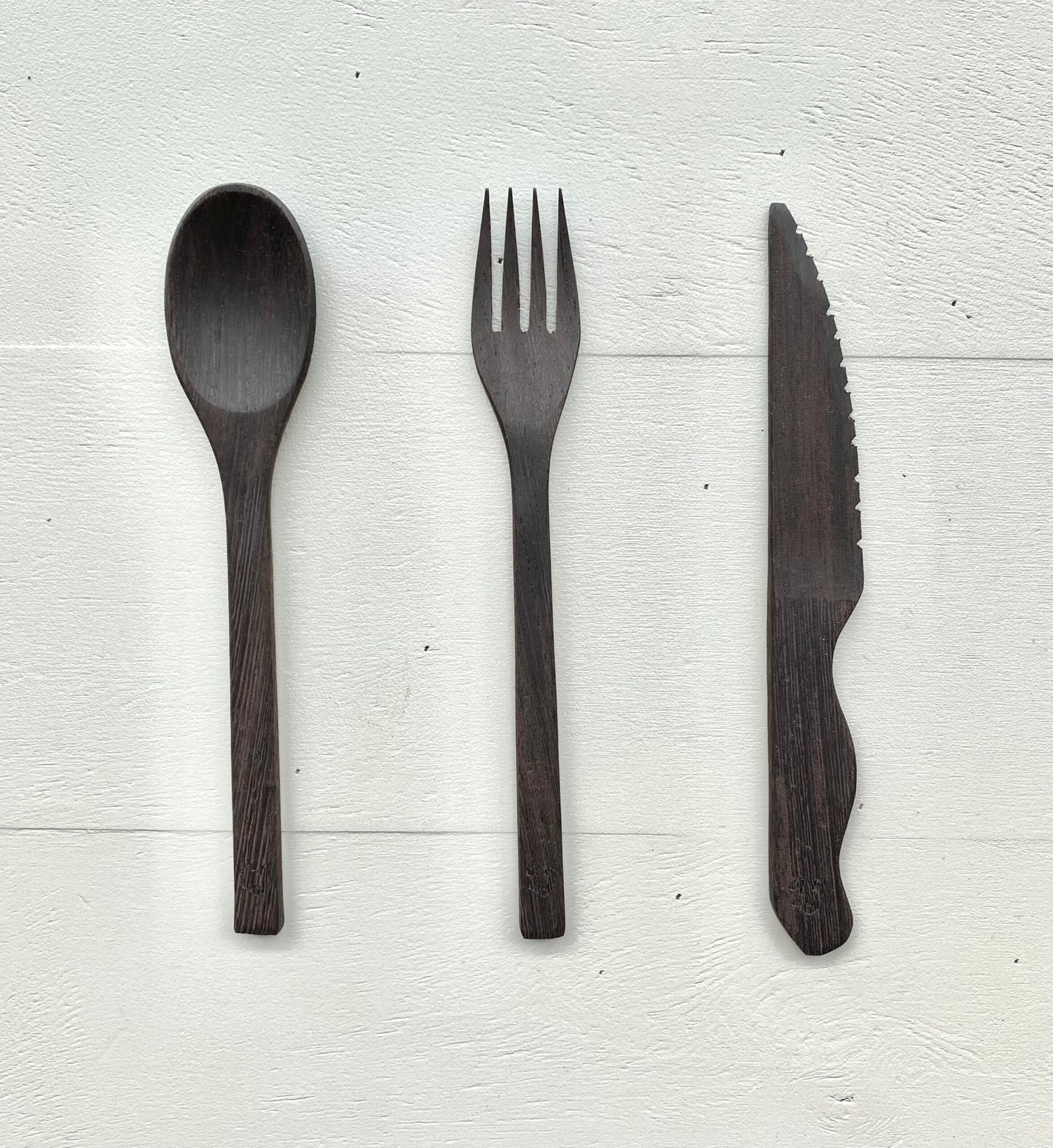 Bestekset Ebbenhout - Mes, Lepel, Vork